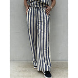 Gaspar Honolulu wide stripe pants dark blue