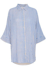 Ichi Foxa striped beach shirt blue