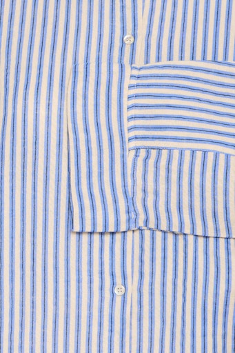 Ichi Foxa striped beach shirt blue