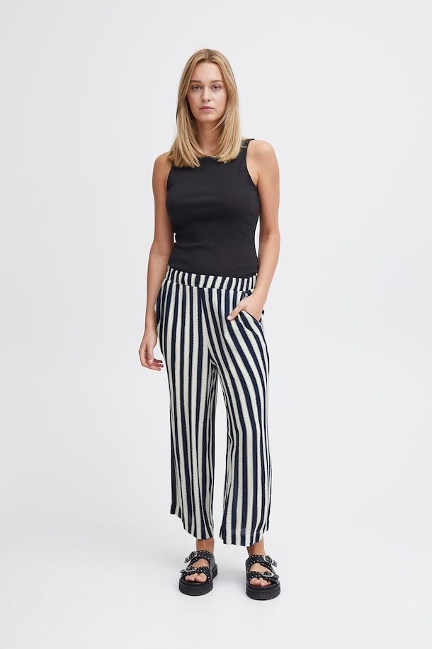 Ichi Marrakech pant navy stripe