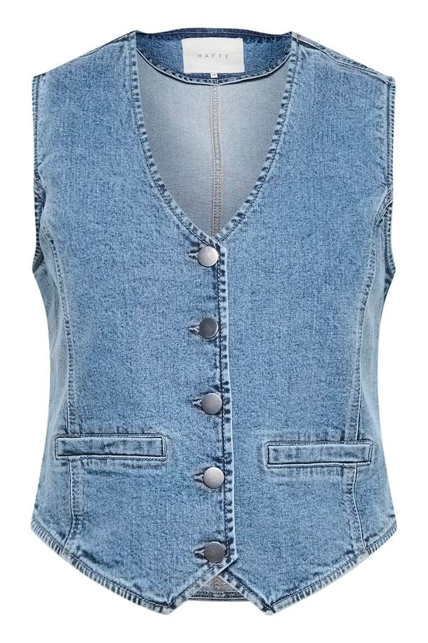 Kaffe Babeth denim vest light blue