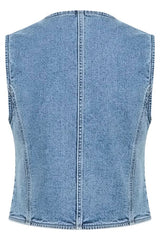 Kaffe Babeth denim vest light blue