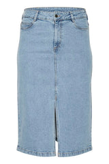 Kaffe Curve Beth denim skirt light blue wash