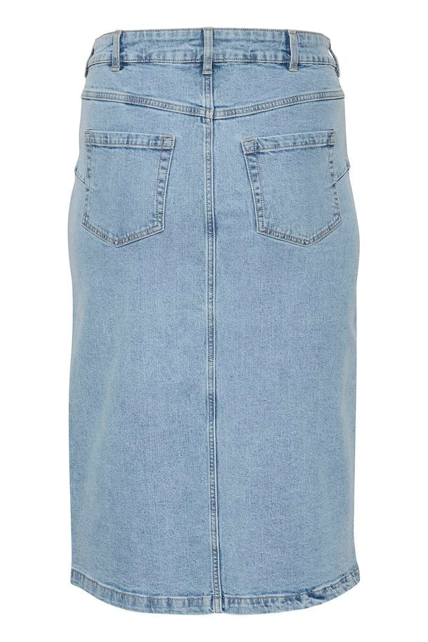 Kaffe Curve Beth denim skirt light blue wash