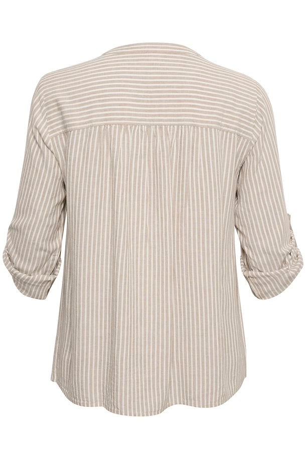 Kaffe Curve Mille linen/hør blouse stripe