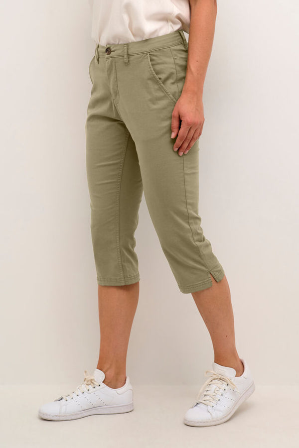 Culture Brita capri pants burnt olive