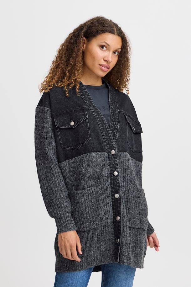 Pulz Anke cardigan black denim