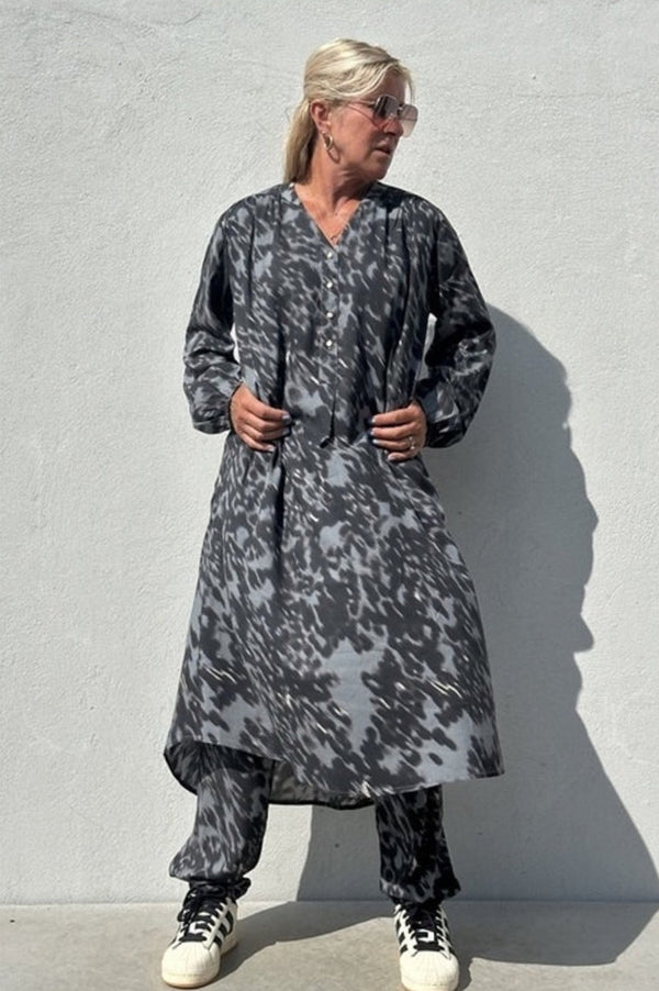 Gaspar Luna print dress grey