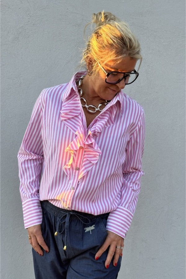 Gaspar Madison Shirt pink stripe