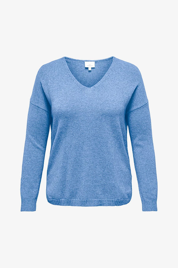 Only Carmakoma Margareta pullover light blue melange