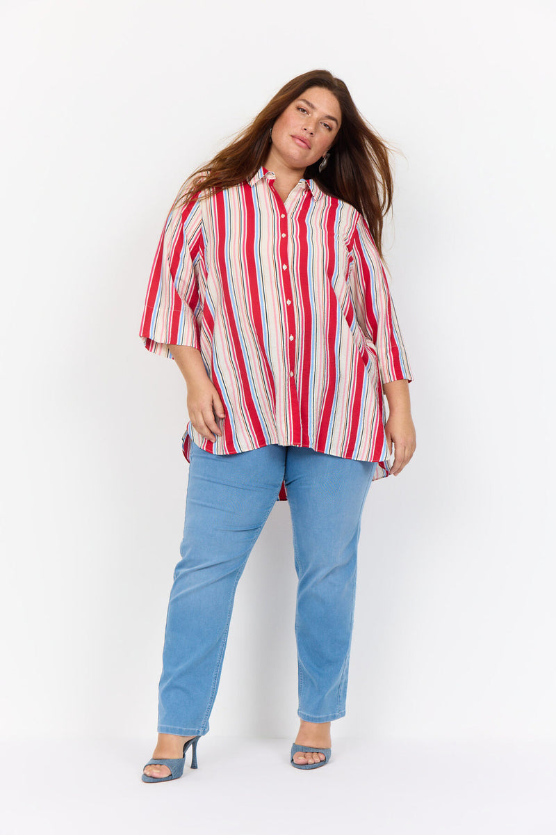 Wasabi Adina 2 shirt red stripe