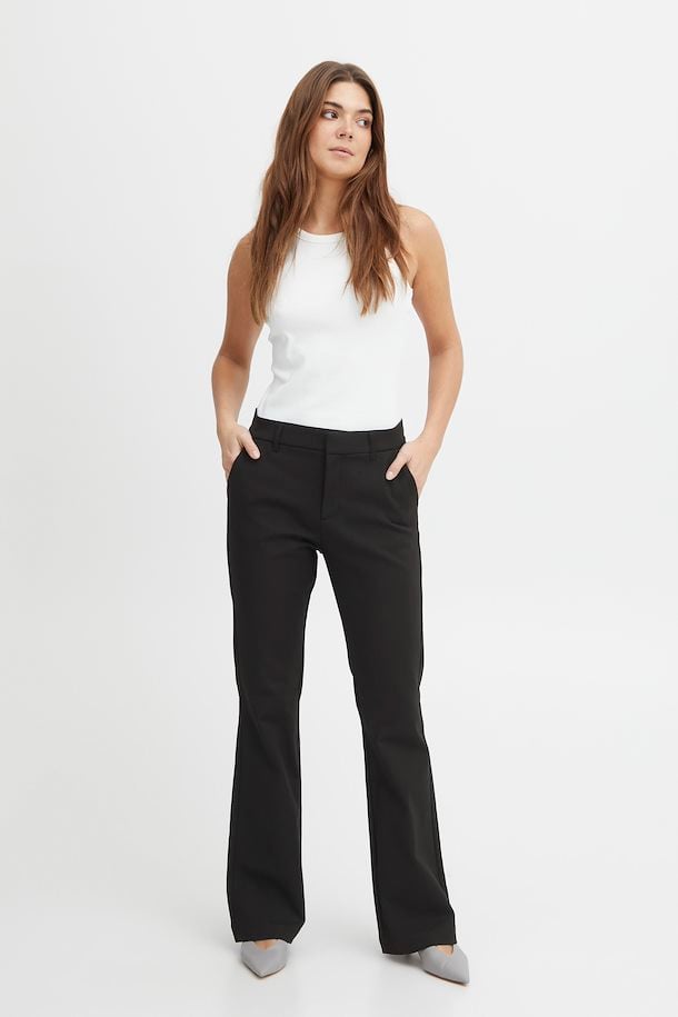 Pulz Bindy bootcut pants sort