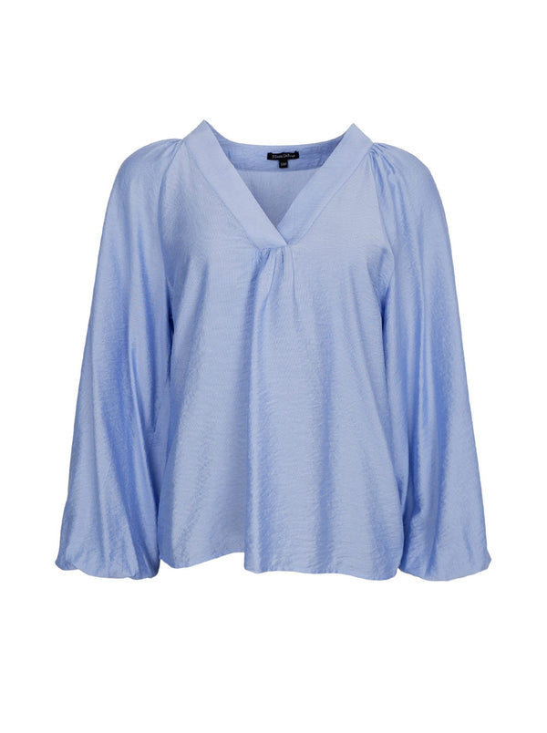 Black Colour Luisa raglan blouse light blue