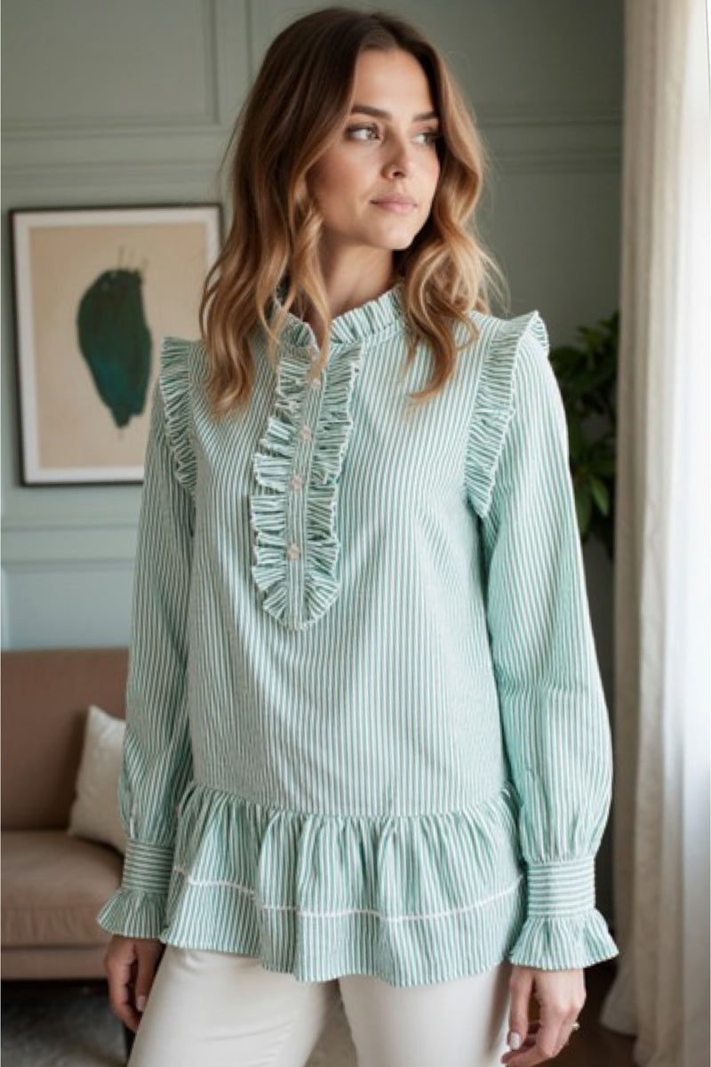 Ofelia Lene Blouse Green Combi