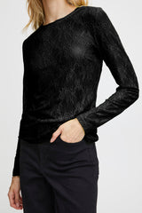 Ichi Journee mesh blouse black