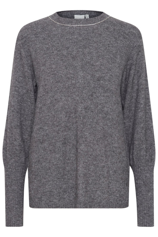 Ichi Macon knit dark grey melange