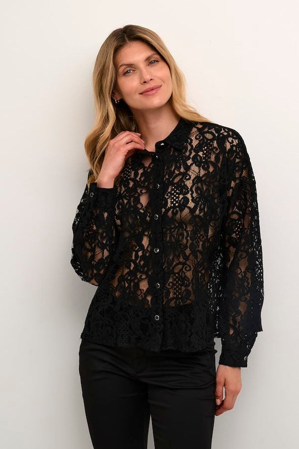 Kaffe Bella lace shirt black