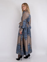 Neo Noir Nova Paisley border dress blue