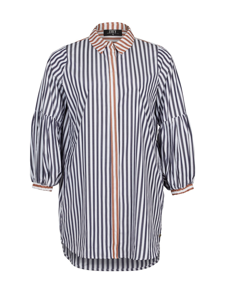 Zoey Emmaline oversized shirt navy stripe