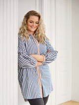 Zoey Emmaline oversized shirt navy stripe