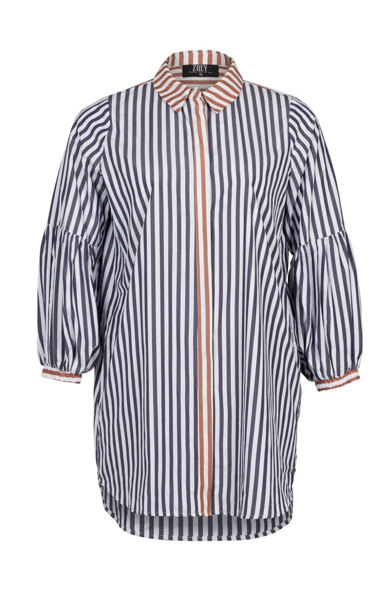 Zoey Emmaline oversized shirt navy stripe