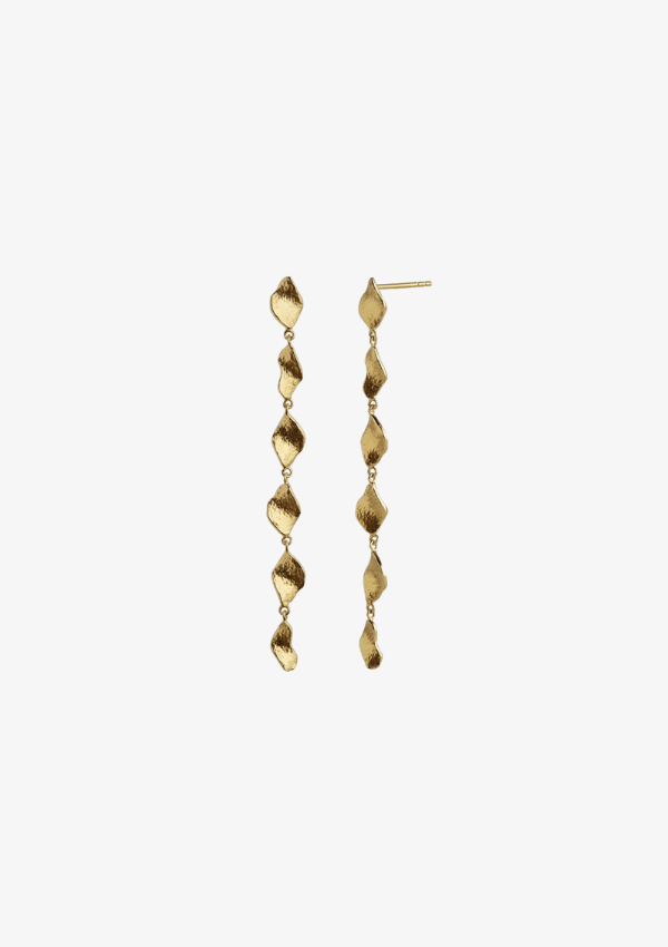 STINE A ØRERING - SIX DANGLING ILE DE L´AMOUR LONG EARRING GOLD