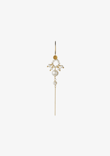 STINE A ØRERING HEAVENLY PEARL DREAM HOOP GOLD WHITE PEARLS & CHAIN