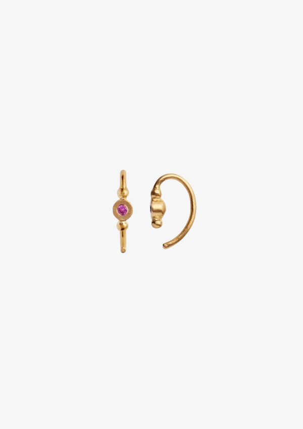 STINE A ØRERING - PETIT BON-BON PINK ZIRCON EARRING PIECE GOLD