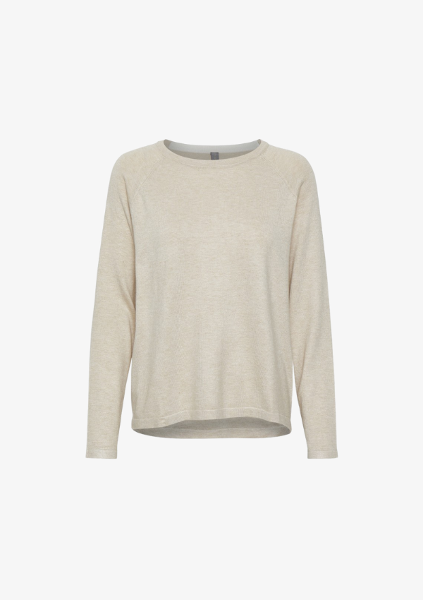 CULTURE ANNE MARIE SOLID JUMPER - WARM SAND MELANGE