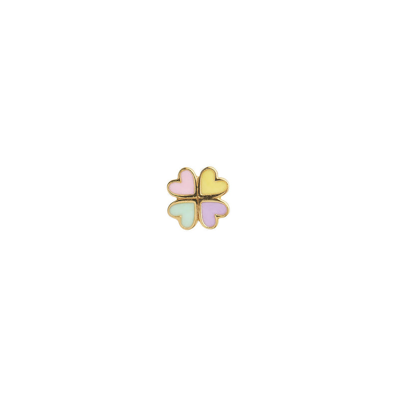 Stine A Love heart clover enamel earring